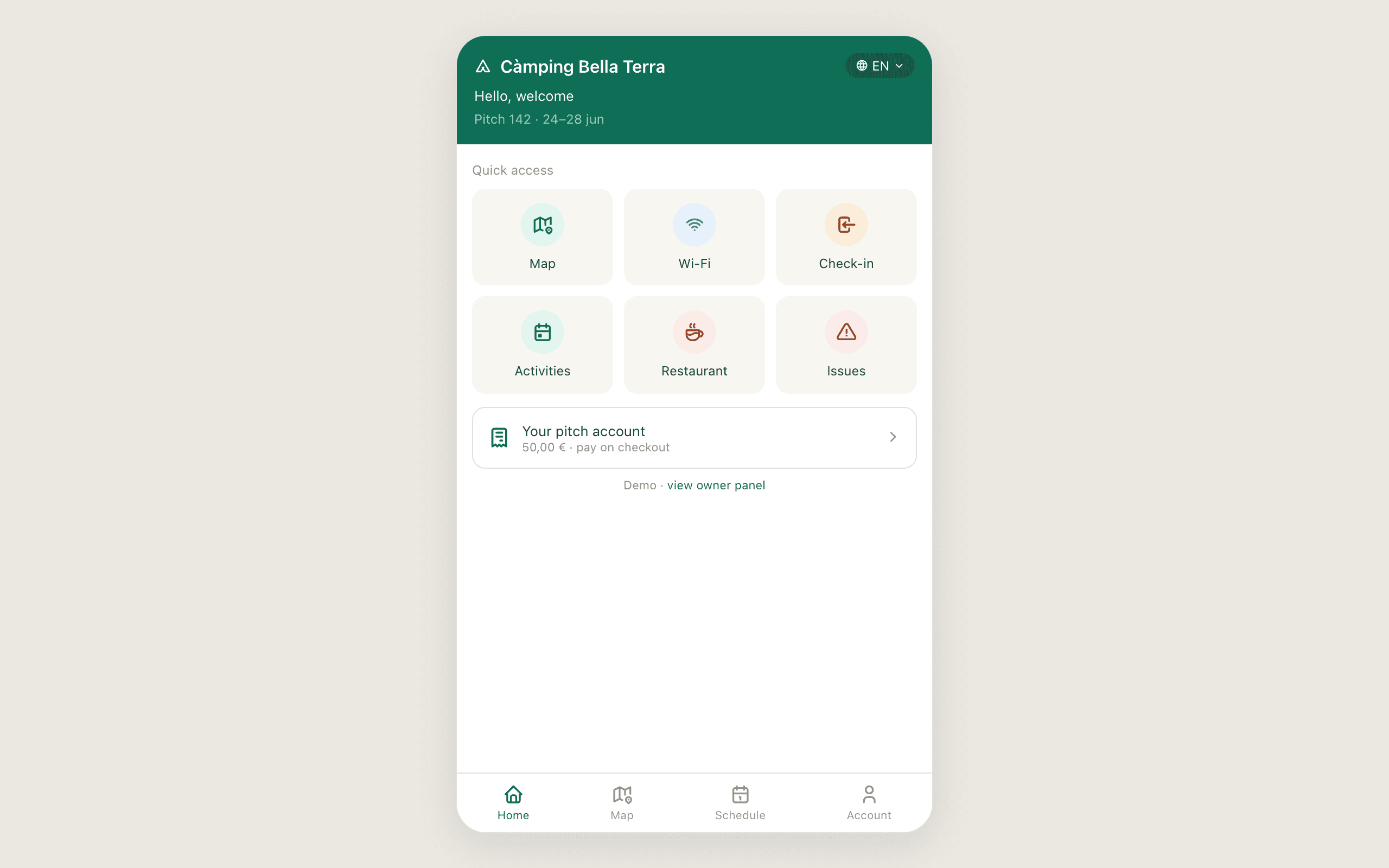 Captura de pantalla de Camping app