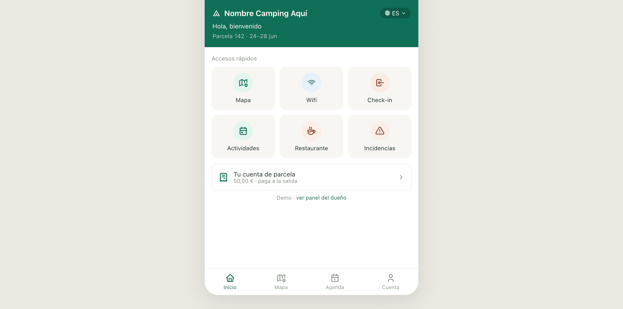 Captura de pantalla de Camping app